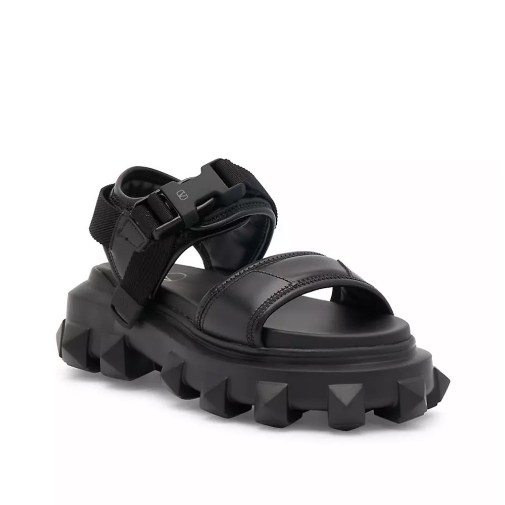 Valentino Garavani Rockstud Leather Rubber-Sole Dad Sandals chunky - Picture 3 of 15